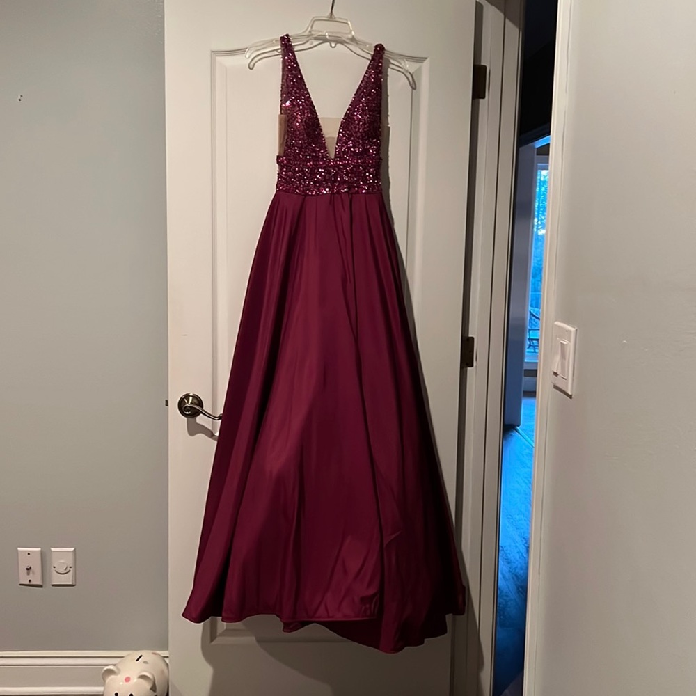 Plum colored prom gown